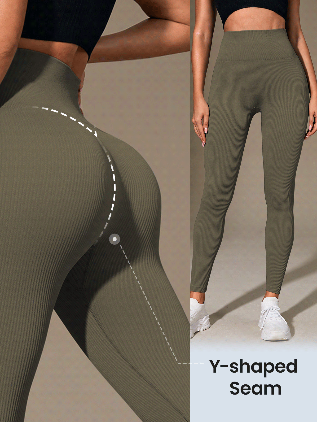 Fitilli Zeytin Yeşili Günlük Tayt