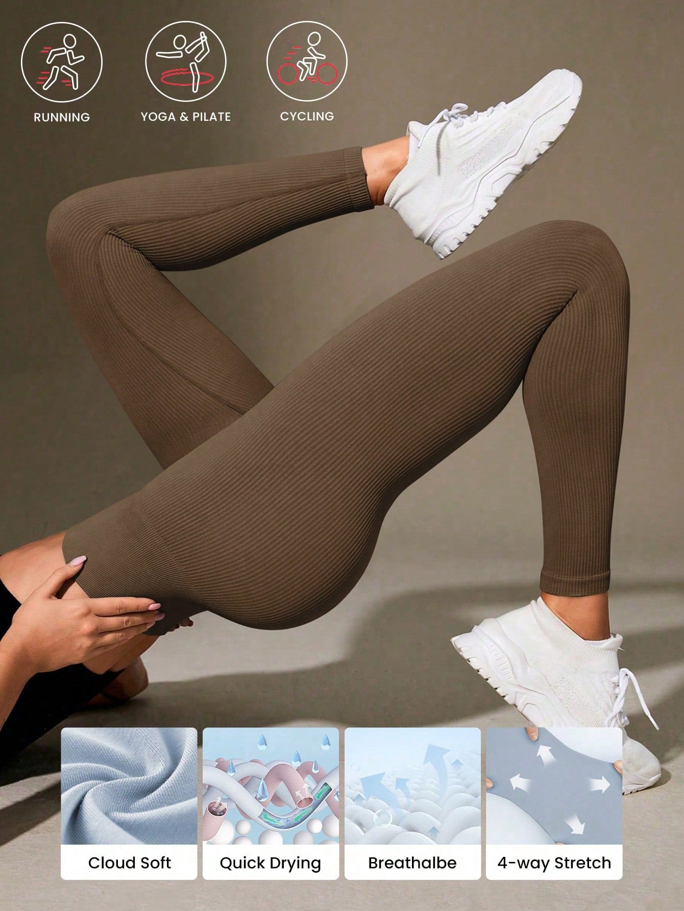 Fitilli Kahverengi Günlük Tayt