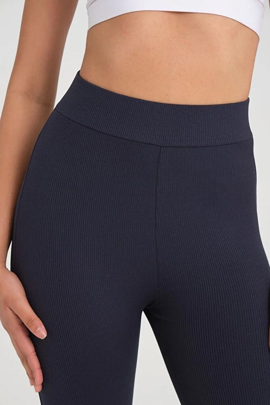 Yüksek Belli Toparlayıcı Fitilli Lacivert Tayt